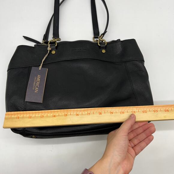 American Leather Co. Taylor Triple Entry Satchel Black Color Handbags - Picture 4 of 13